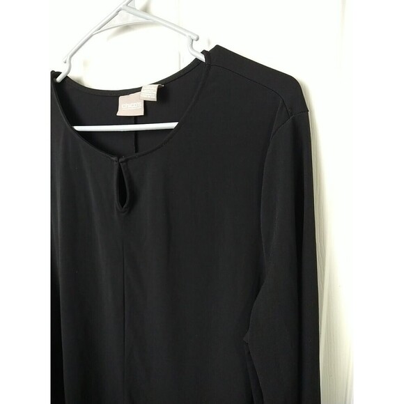 Chicos Black Keyhole Neck Hi Low Hemline. Size 3/L - Picture 3 of 11